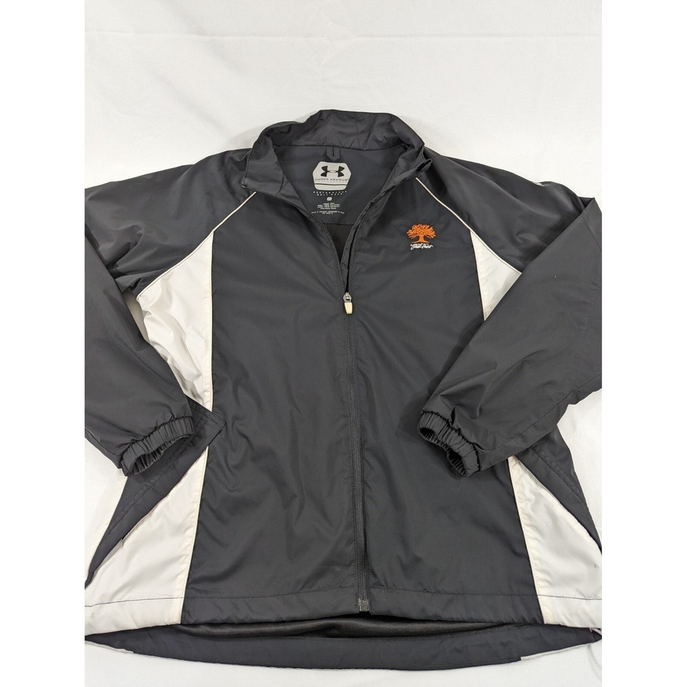Under Armour Performance Golf Women's Jacket White Black Full Zip Oak Tree Large